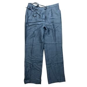 Lucia Women Linen Blue Pants Size 16